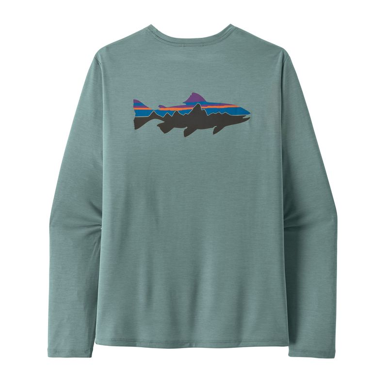 Patagonia Fitz Roy Trout Cap Cool Daily Long-Sleeve Shirt - Men's Blue Sage / Light Blue Sage X-Dye