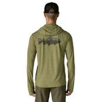 Patagonia Fitz Roy Trout Cap Cool Sun Hoodie - Men's Caper Green / Buckhorn Green X-Dye