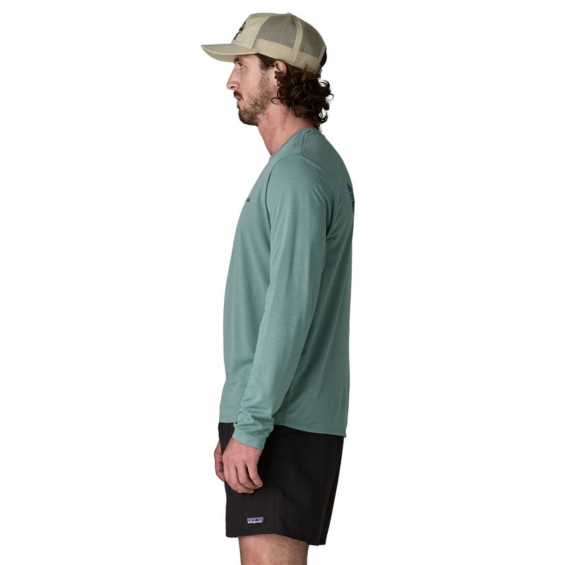 Patagonia Fitz Roy Trout Cap Cool Daily Long-Sleeve Shirt - Men's Blue Sage / Light Blue Sage X-Dye