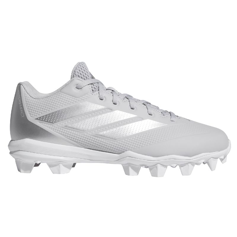 adidas Adizero Impact 2.0 Molded Baseball Cleat - Men's Team Light Grey / Silver Metallic / Footwear White