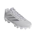 adidas Adizero Impact 2.0 Molded Baseball Cleat - Men's Team Light Grey / Silver Metallic / Footwear White