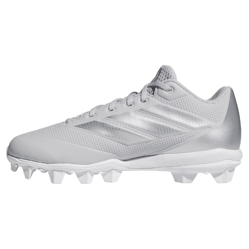 adidas Adizero Impact 2.0 Molded Baseball Cleat - Men's Team Light Grey / Silver Metallic / Footwear White