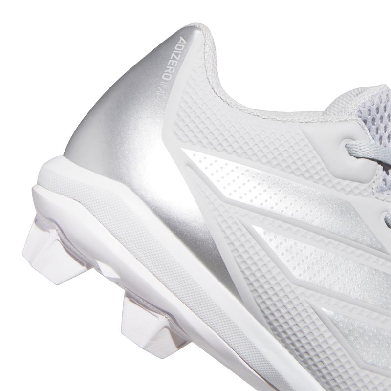 adidas Adizero Impact 2.0 Molded Baseball Cleat - Men's Team Light Grey / Silver Metallic / Footwear White