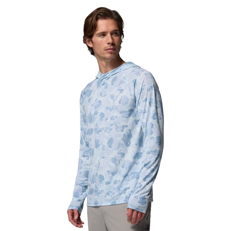 Columbia PFG Uncharted II Printed Hoodie - Men's Dark Mirage Deltawoods