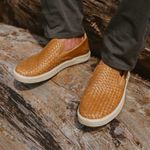 OluKai Lae'ahi Lauhala Woven Leather Casual Shoe - Men's Fox / Fox