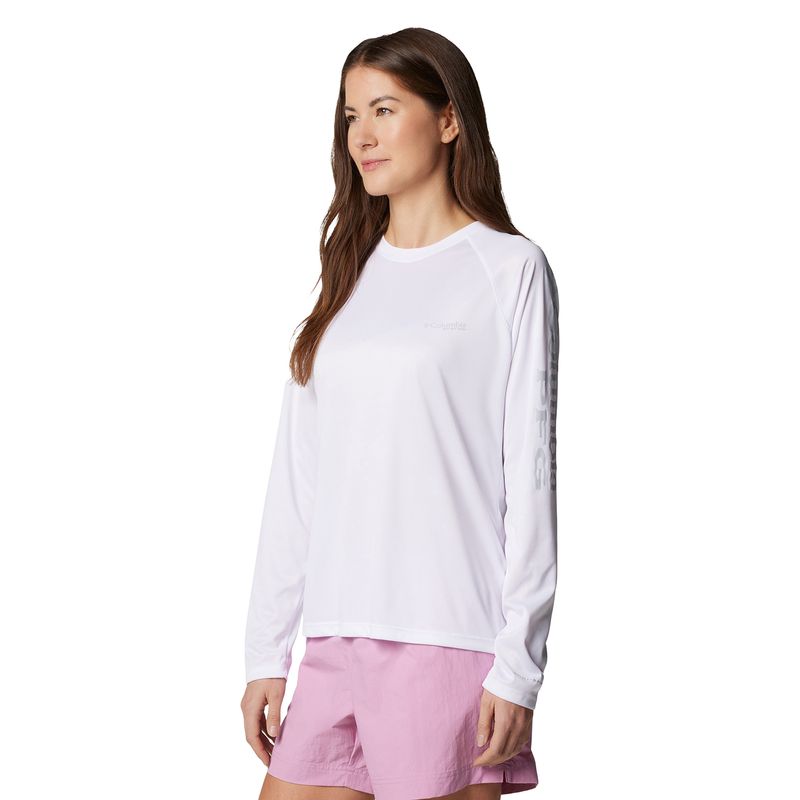 Columbia PFG Tidal Tee II Long Sleeve Shirt - Women's White / Cirrus Grey