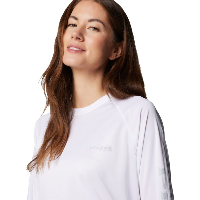 Columbia PFG Tidal Tee II Long Sleeve Shirt - Women's White / Cirrus Grey