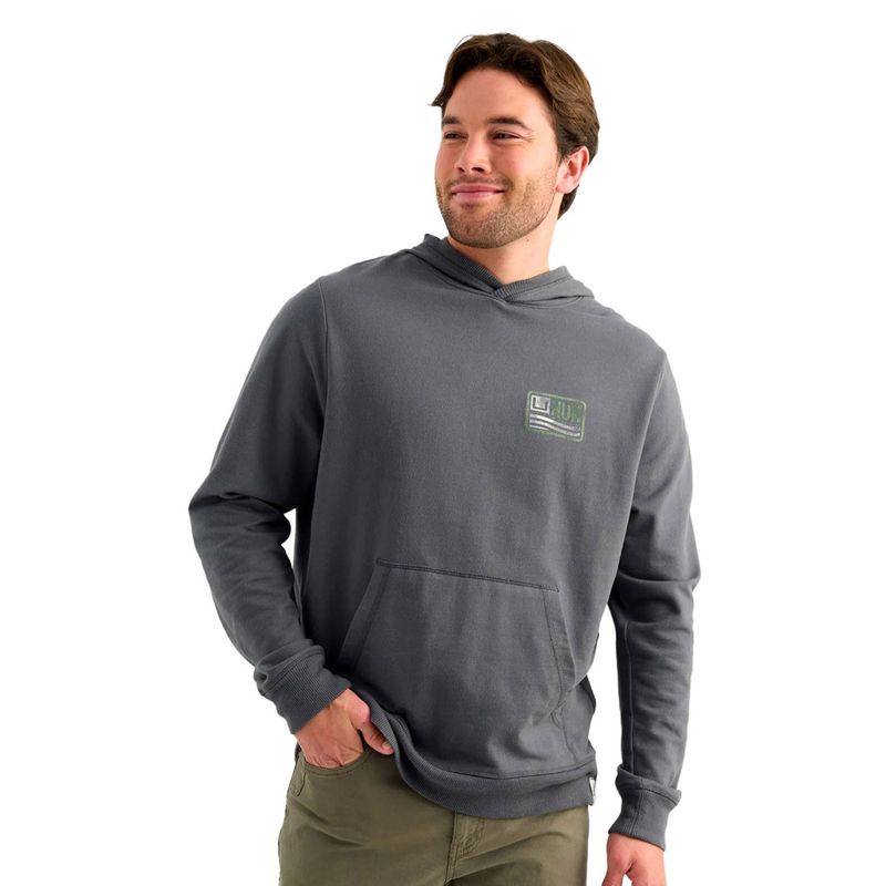 Huk Edisto Born Wave Terry Fishing Hoodie - Men's Dark Shadow