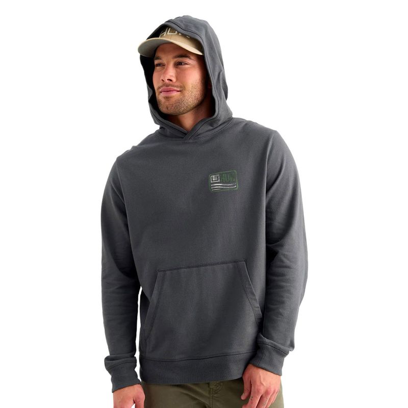 Huk Edisto Born Wave Terry Fishing Hoodie - Men's Dark Shadow