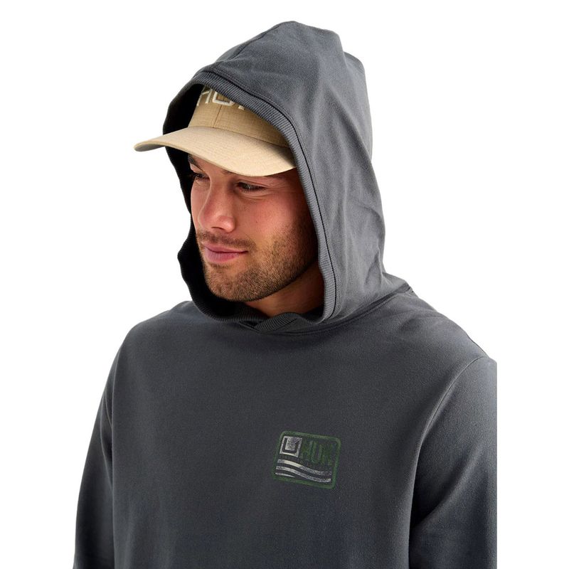 Huk Edisto Born Wave Terry Fishing Hoodie - Men's Dark Shadow