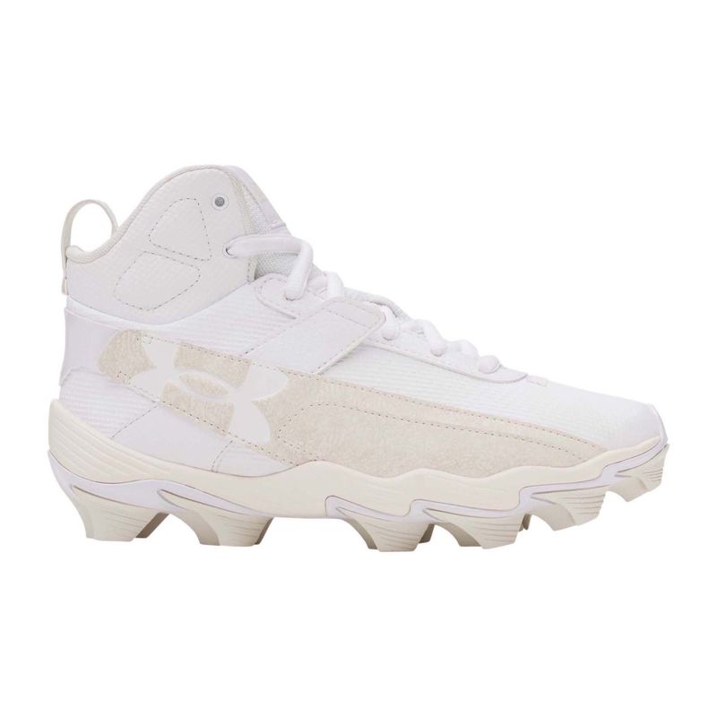 Under Armour UA Harper 10 RM Jr Baseball Cleat - Kids' White / Stone / White
