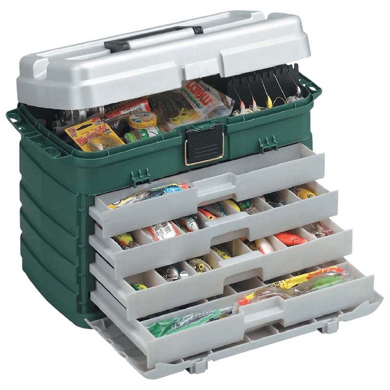Plano Four-Drawer Tackle Box Green / Sandstone
