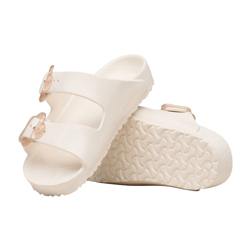 Birkenstock Arizona Flower Buckle Eva Sandal - Girls' Eggshell