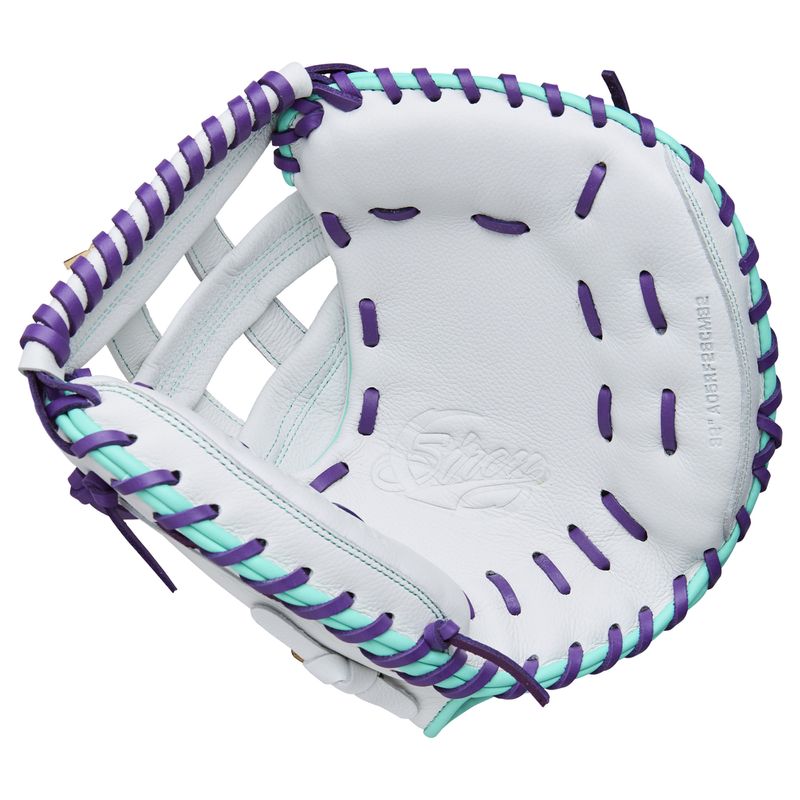 Wilson A500 Siren Fastpitch Softball Catchers Mitt 2026 - Kids' White / Seafoam / Purple