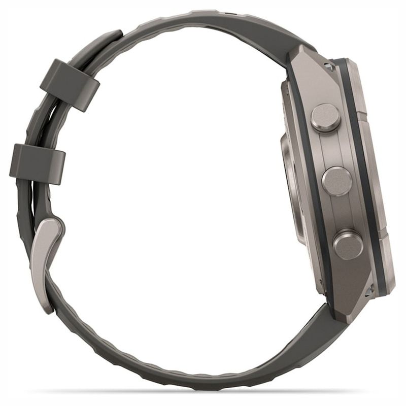Garmin Fenix 9 Pro Solar GPS Watch Titanium / Pebble Gray / Silver Gray Silicone Band