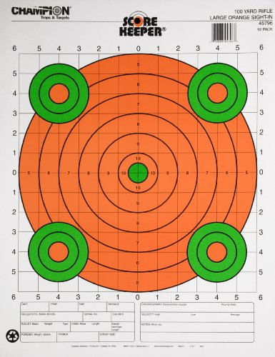 Champion Scorekeeper Fluorescent Orange Bull Target - 12 Pack