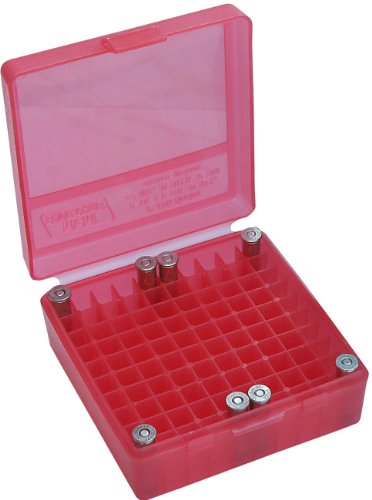  MTM 100 Round Flip-Top Ammo Box 38/357 Cal (Clear Blue