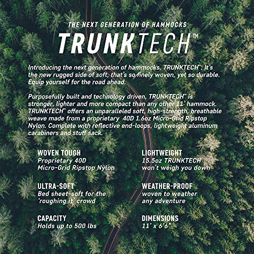 GRAND-TRUNK-Trunk-Tech-Double-Hammock-Two-Person-Camping-Portable-and-Travel-Hammock-Nylon-and-Weather-Proof-Strap-to-Trees-Teal-with-Turquoise-Trim-alt3