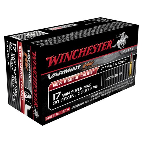 Winchester Varmint HV V-Max 50/Box 17 Winchster Short Magnum 20 Grain V-Max Ammunition 50 Rounds