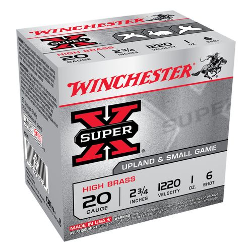 Winchester Super-X 20 Gauge 6 Shot 2.75 Inch Ammunition 25 Rounds