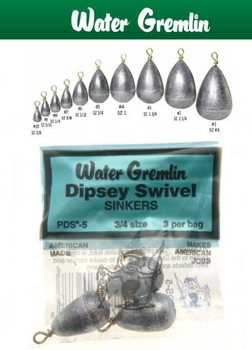 Water Gremlin Snap-loc Dipsey Swivel Sinker Selector