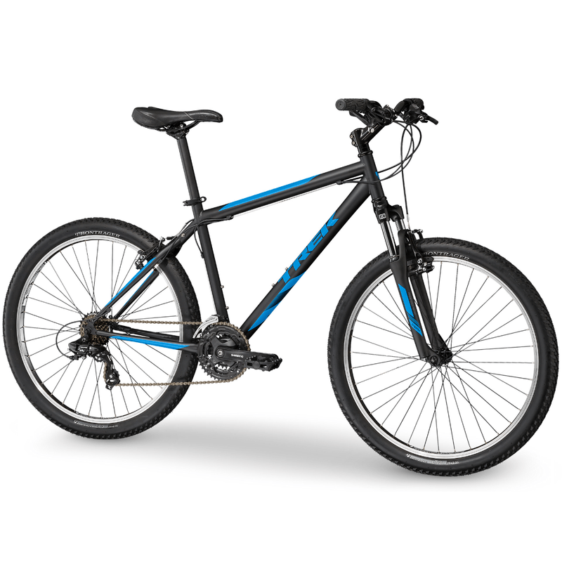black and blue trek bike