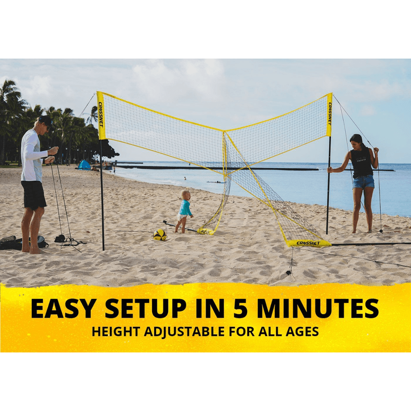 CROSSNET Four Square Volleyball Net - Indoor & Outdoor Sports